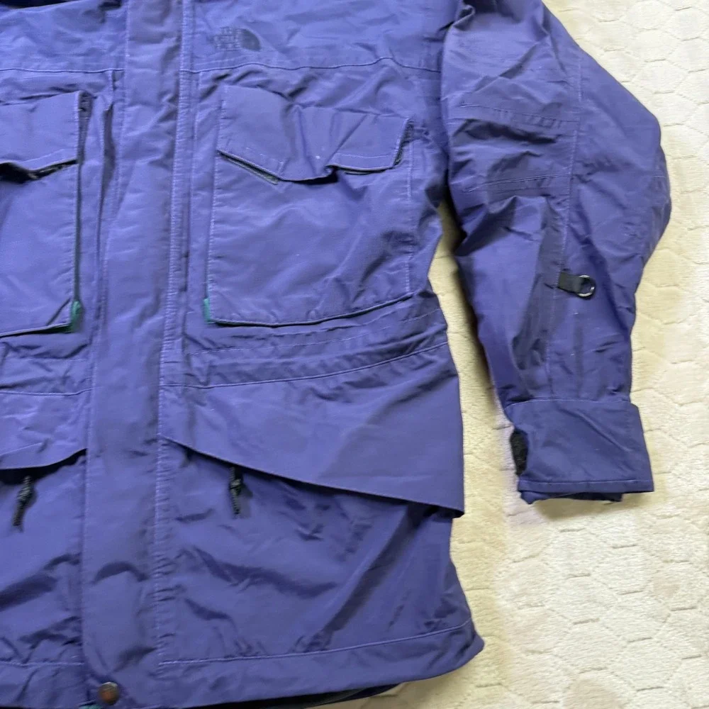 VTG 90s North Face Gore-Tex Cargo Winter Jacket Purple Made in USA Med Rare
